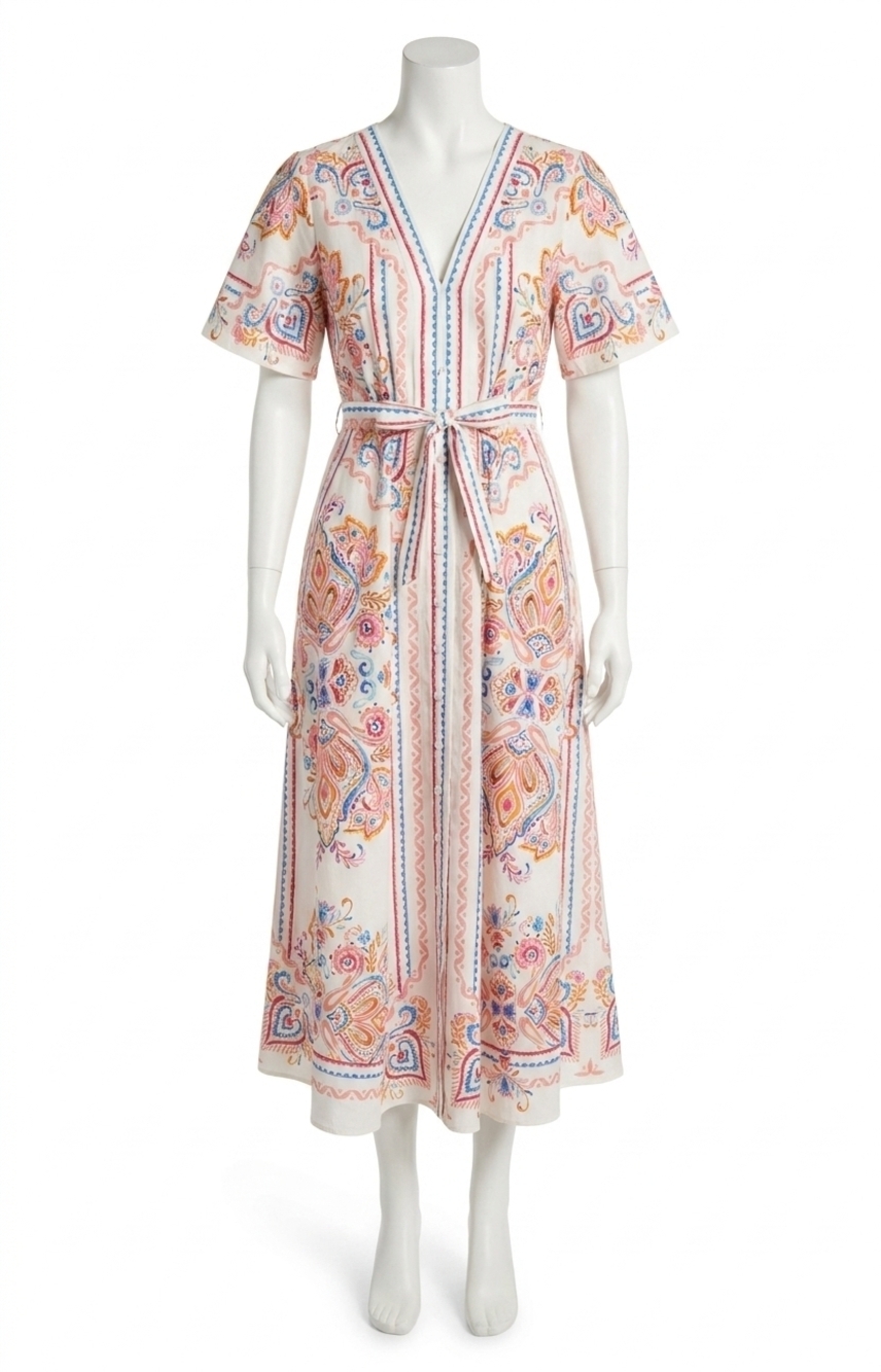 NEW HALE BOB mona poplin maxi dress in pink